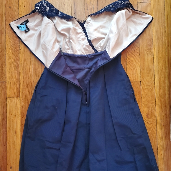 White House Black Market Navy Lace Dress - Picture 5 of 6